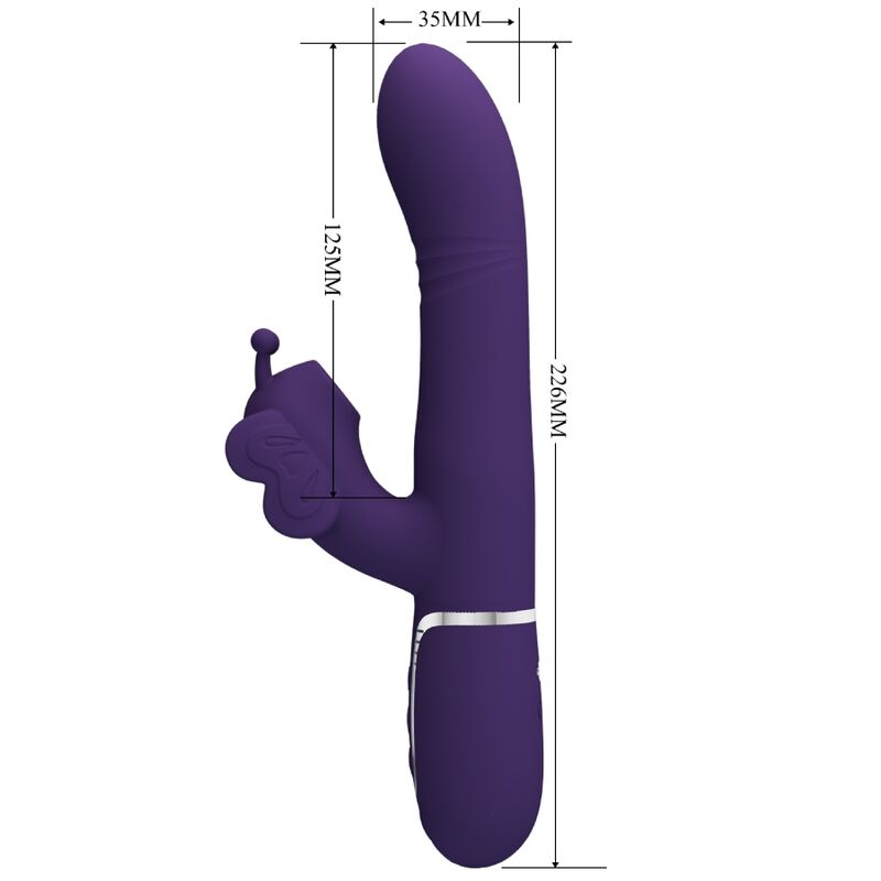 PRETTY LOVE VIBRADOR COELHO MULTIFUNyoES 4 EM 1 BORBOLETA ROXO