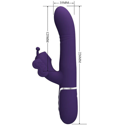 PRETTY LOVE VIBRADOR COELHO MULTIFUNyoES 4 EM 1 BORBOLETA ROXO