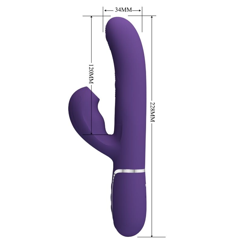 PRETTY LOVE VIBRADOR PERLITA G SPOT 3 EM 1 MULTIFUNO ROXO