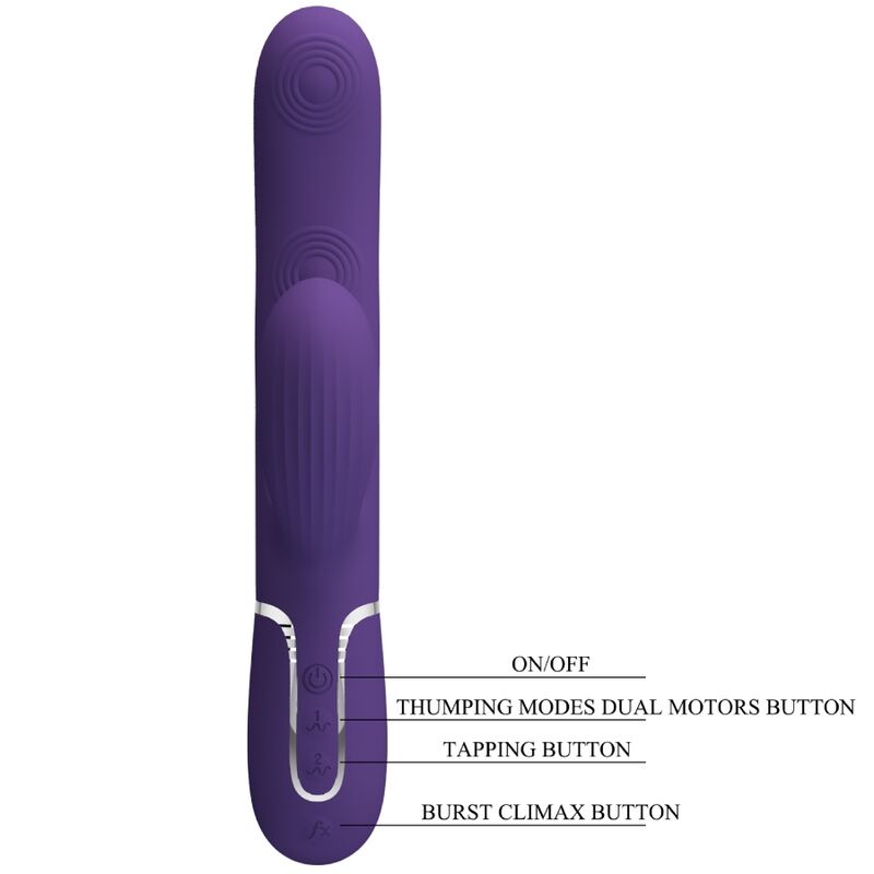 PRETTY LOVE VIBRADOR PERLITA G SPOT 3 EM 1 MULTIFUNO ROXO