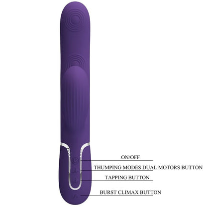 PRETTY LOVE VIBRADOR PERLITA G SPOT 3 EM 1 MULTIFUNO ROXO