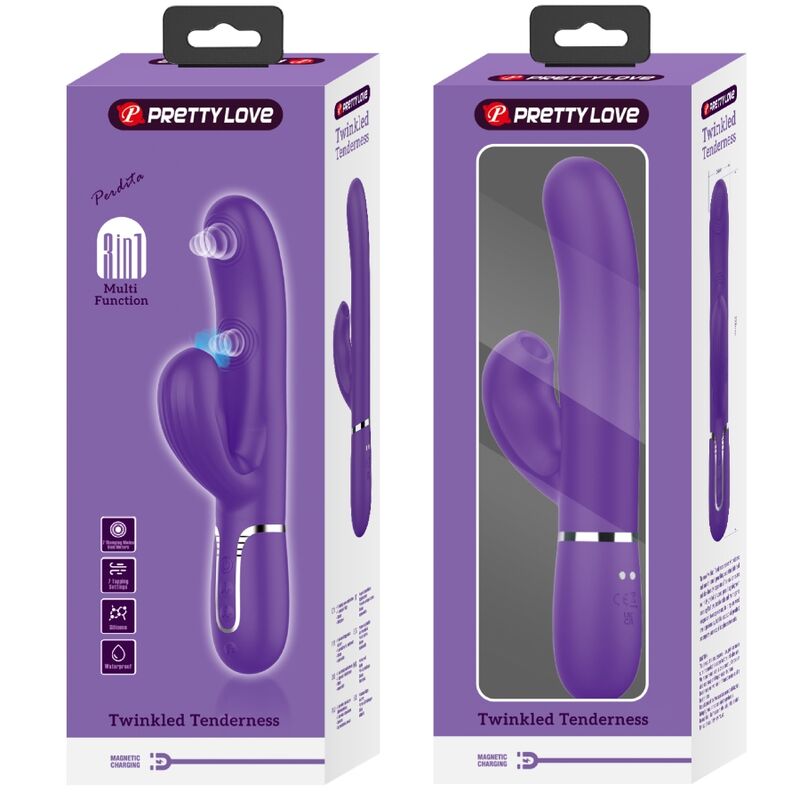 PRETTY LOVE VIBRADOR PERLITA G SPOT 3 EM 1 MULTIFUNO ROXO