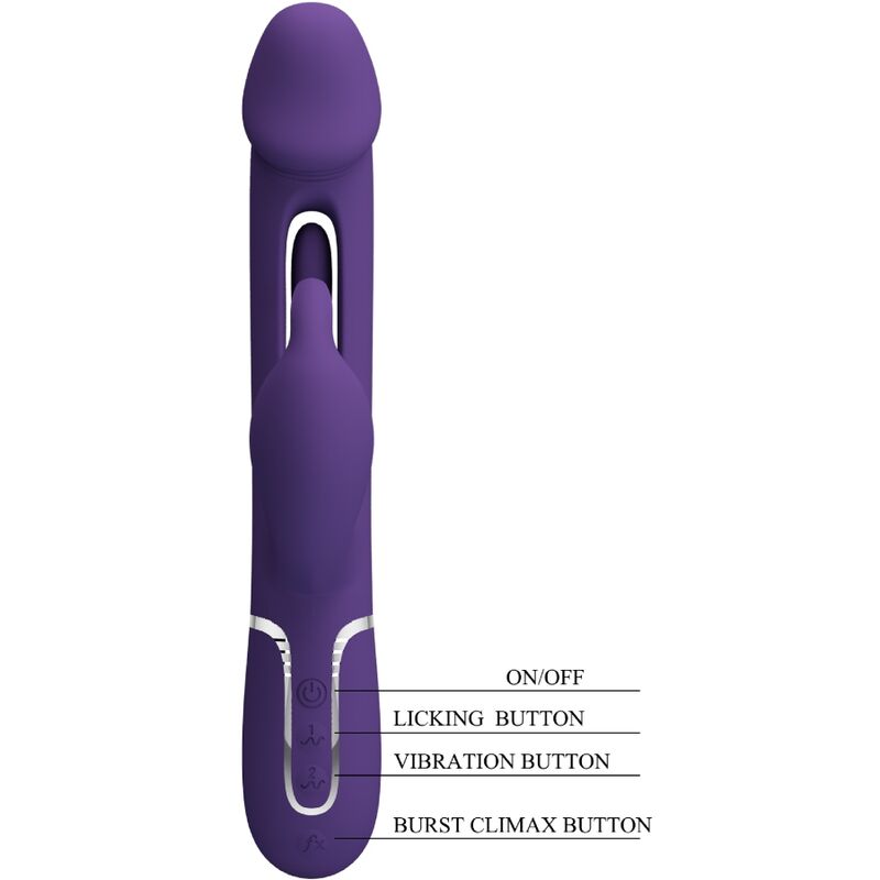 PRETTY LOVE VIBRADOR COELHO DEJON 3 EM 1 MULTIFUNO AQUA VERDE