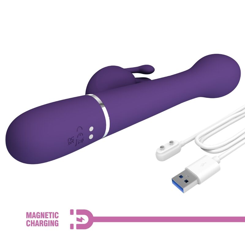 PRETTY LOVE VIBRADOR COELHO DEJON 3 EM 1 MULTIFUNO ROXO