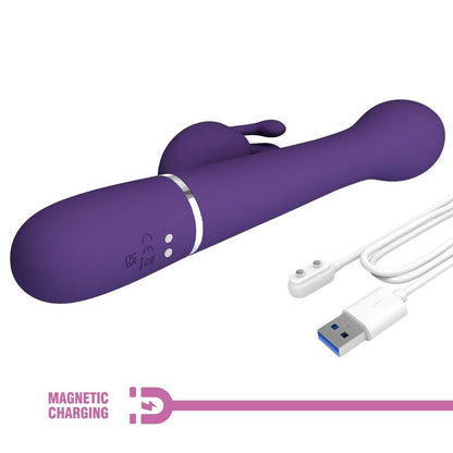 PRETTY LOVE VIBRADOR COELHO DEJON 3 EM 1 MULTIFUNO ROXO