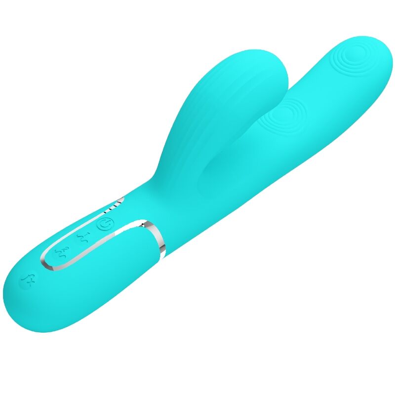 PRETTY LOVE PERLITA MULTIFUNO 3 EM 1 VIBRADOR G SPOT AQUA VERDE