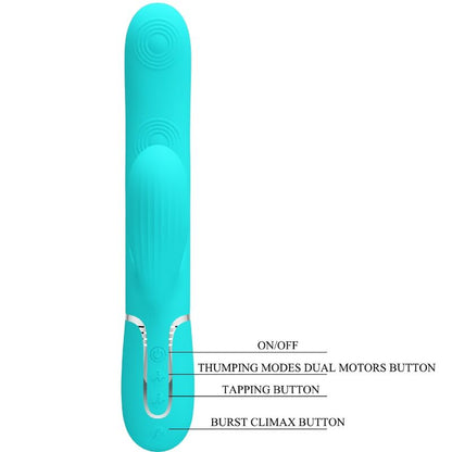 PRETTY LOVE PERLITA MULTIFUNO 3 EM 1 VIBRADOR G SPOT AQUA VERDE