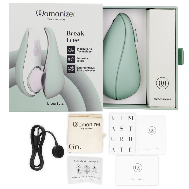 WOMANIZER LIBERTY 2 ESTIMULADOR DE CLITORIS SUCKER VERDE CLARO