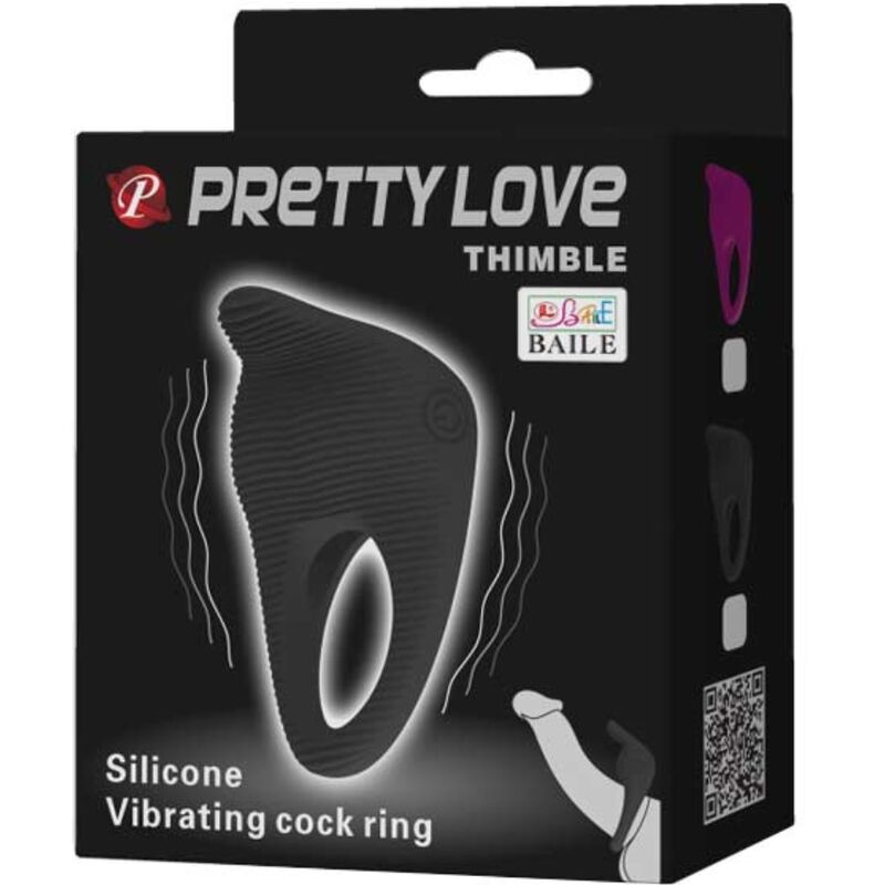 PRETTY LOVE THIMBLE ANEL VIBRADOR PRETO