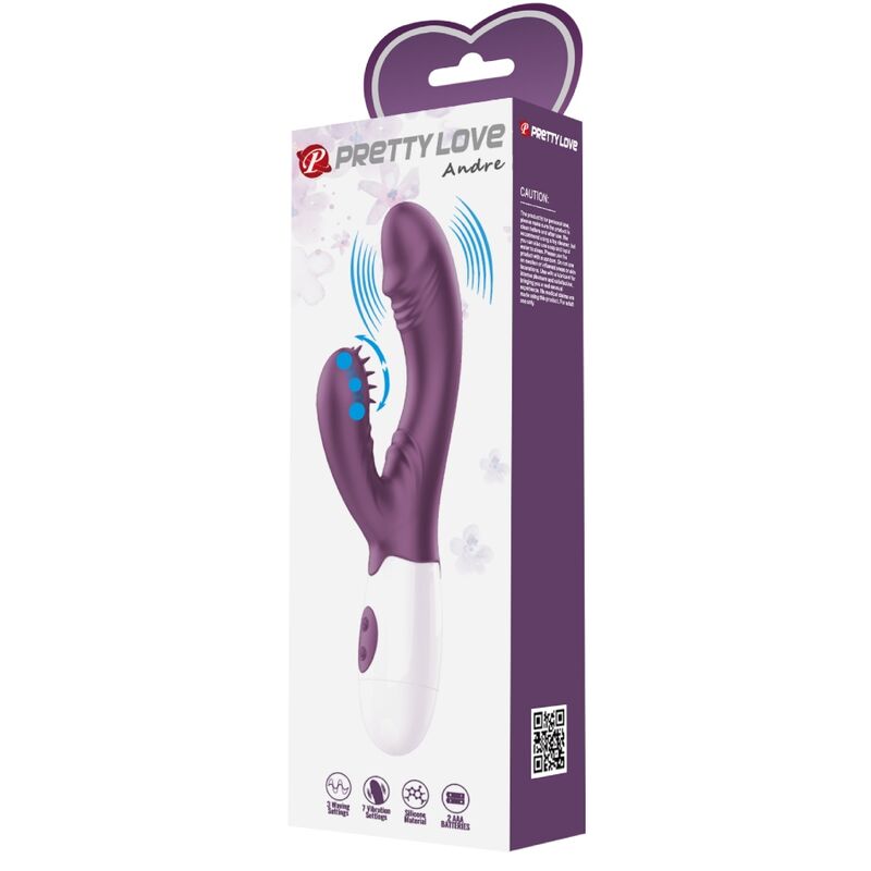 PRETTY LOVE BUTTERFLY KISS VIBRADOR DE COELHO E ESTIMULADOR DE PONTO G ROXO