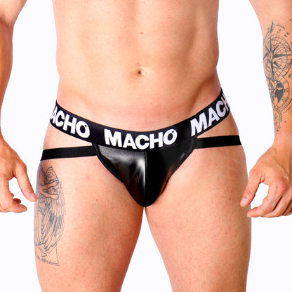 MACHO MX25NC JOCK COURO PRETO S