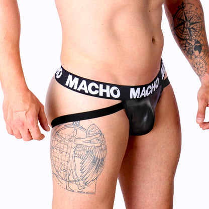 MACHO MX25NC JOCK COURO PRETO S