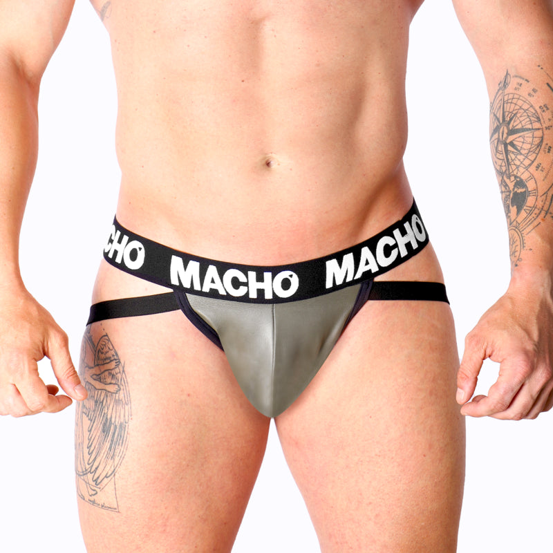 MACHO MX27GR JOCK COURO CINZA BEGE S