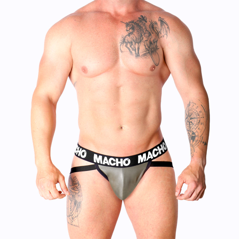 MACHO MX27GR JOCK COURO CINZA BEGE S