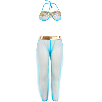 SUBBLIME SET DE LENCERIA INDIA STYLE AZUL S M