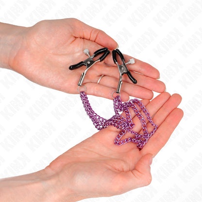 KINK PINaAS PARA BICOS COM 3 CORRENTES ROXO 20 23 28 CM