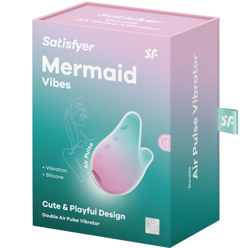 SATISFYER MERMAID VIBES ESTIMULADOR E VIBRADOR MENTA E ROSA