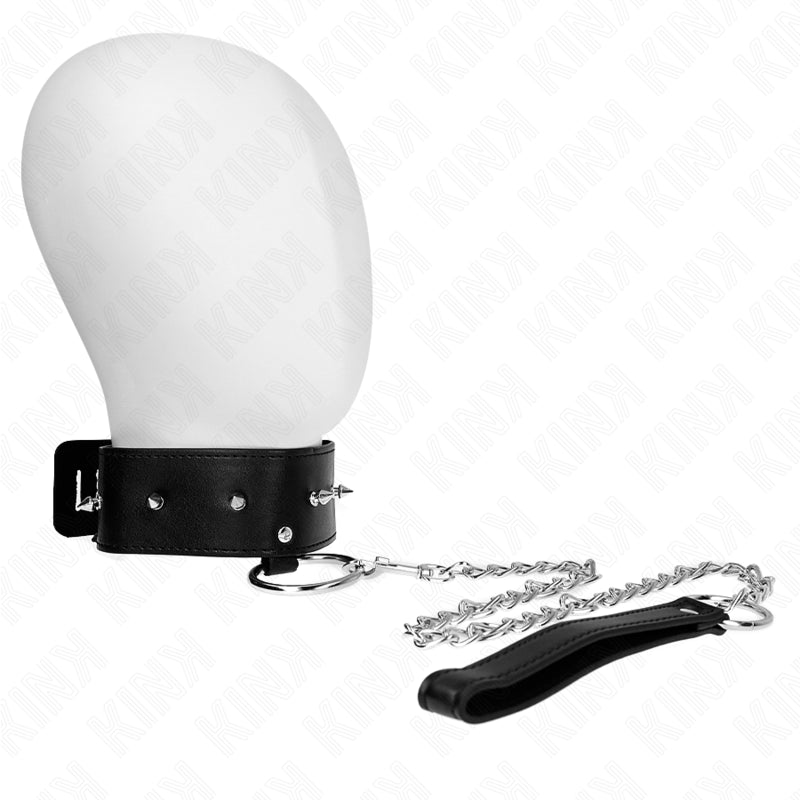 KINK COLAR 65 CM COM TRELA COM PREGOS PRATA MODELO 2 AJUSTaVEL 36 43 CM X 5 CM