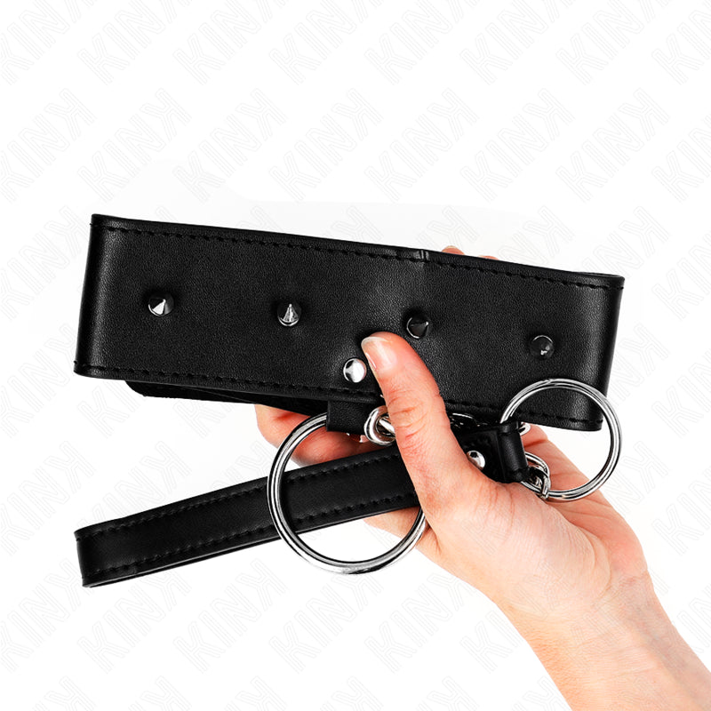 KINK COLAR 65 CM COM TRELA COM PREGOS PRATA MODELO 2 AJUSTaVEL 36 43 CM X 5 CM