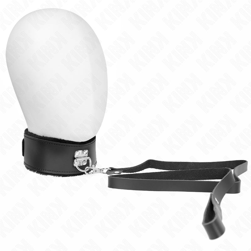 KINK COLAR COM CINTO 116 CM COM ALaA DE COURO PRETA AJUSTaVEL 40 48 CM X 6 CM