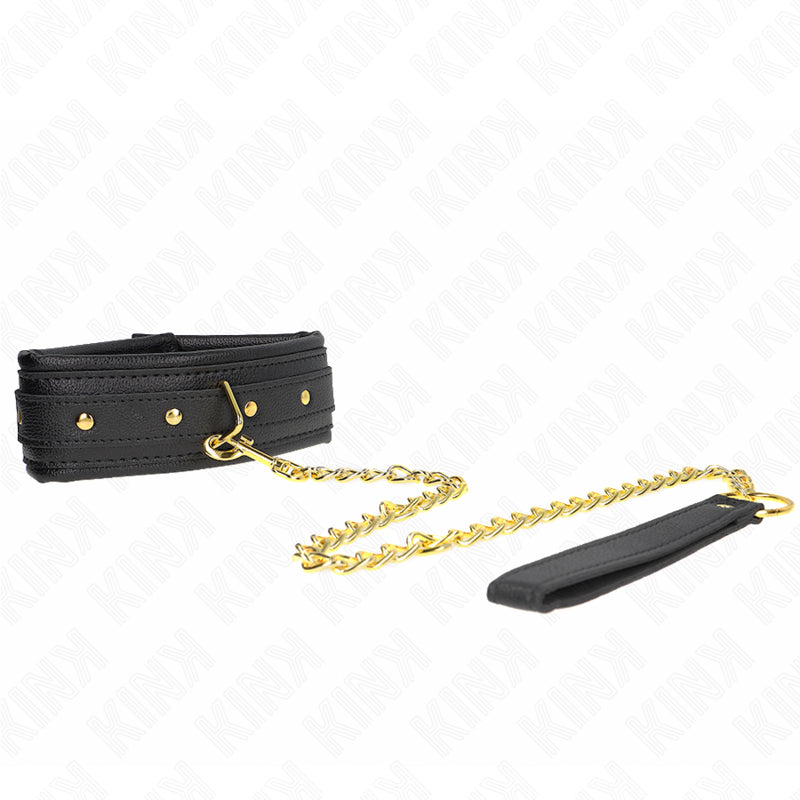 KINK COLAR COM ESPONJA ALaA DE IMITAaaO DE COURO MODELO 1 AJUSTaVEL 37 54 CM X 3 CM