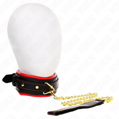 KINK COLAR COM ESPONJA ALaA DE IMITAaaO DE COURO MODELO 2 AJUSTaVEL 37 54 CM X 3 CM