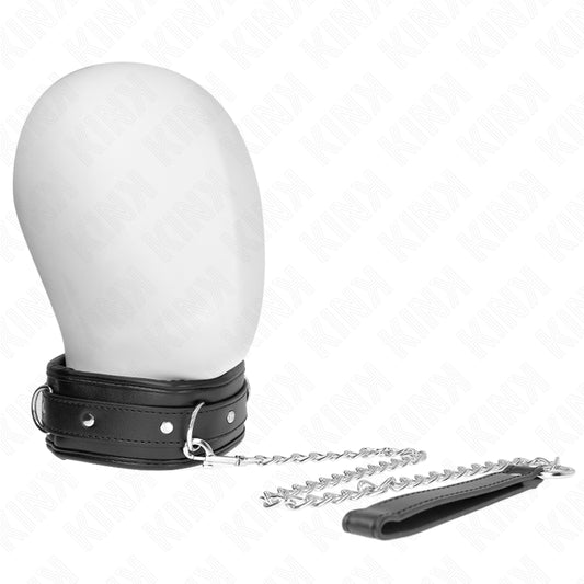 KINK COLAR COM ESPONJA ALaA DE IMITAaaO DE COURO MODELO 3 AJUSTaVEL 37 54 CM X 3 CM