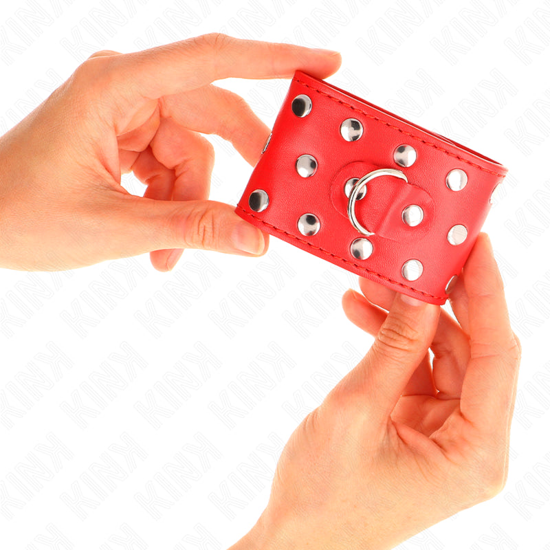 KINK RETENaaES DE PULSO COM SNAP FASTEN COMPLETO DE REBITES VERMELHO AJUSTaVEL 19 24 CM X 55 CM