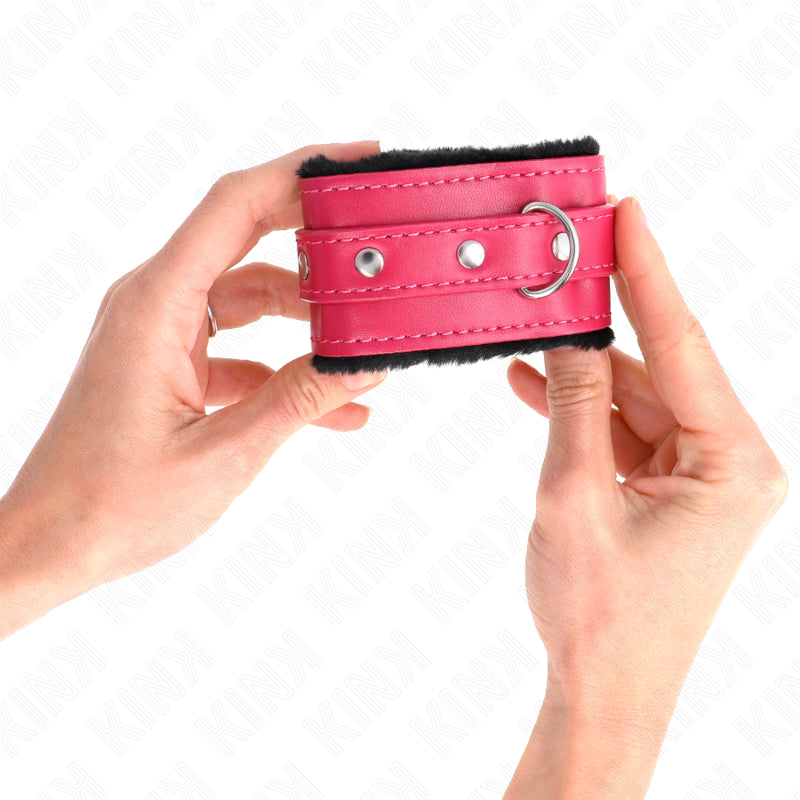 KINK PULSO PREMIUM FORRO DE PELE PRETO COM CINTO RASPBERRY ROSE AJUSTaVEL 17 29 CM X 6 CM