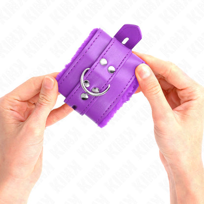 KINK PULSO FORRO DE PELE COM FUROS QUADRADOS ROXO E CINTO ROXO AJUSTaVEL 17 29 CM X 6 CM