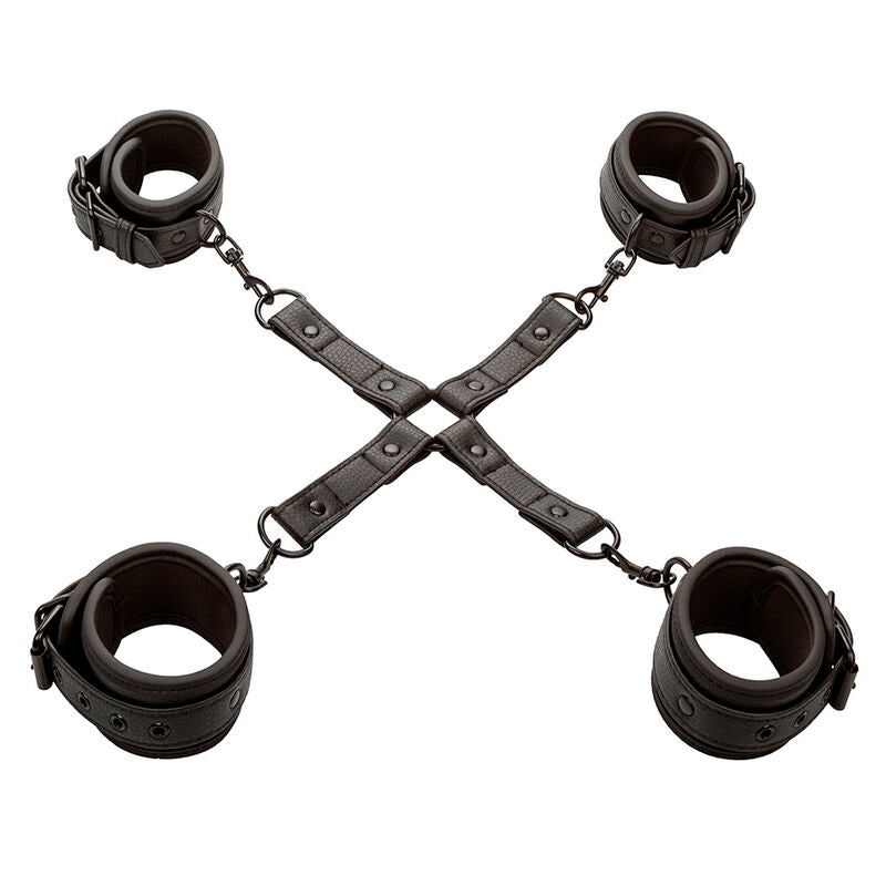 CALEXOTICS NOCTURNAL CONECTOR HOG TIE CUERO AJUSTaVEL PRETO