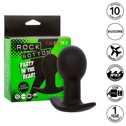 CALEXOTICS ROCK BOTTOM PLUG ANAL 10 VIBRAaaES SILICONE PRETO