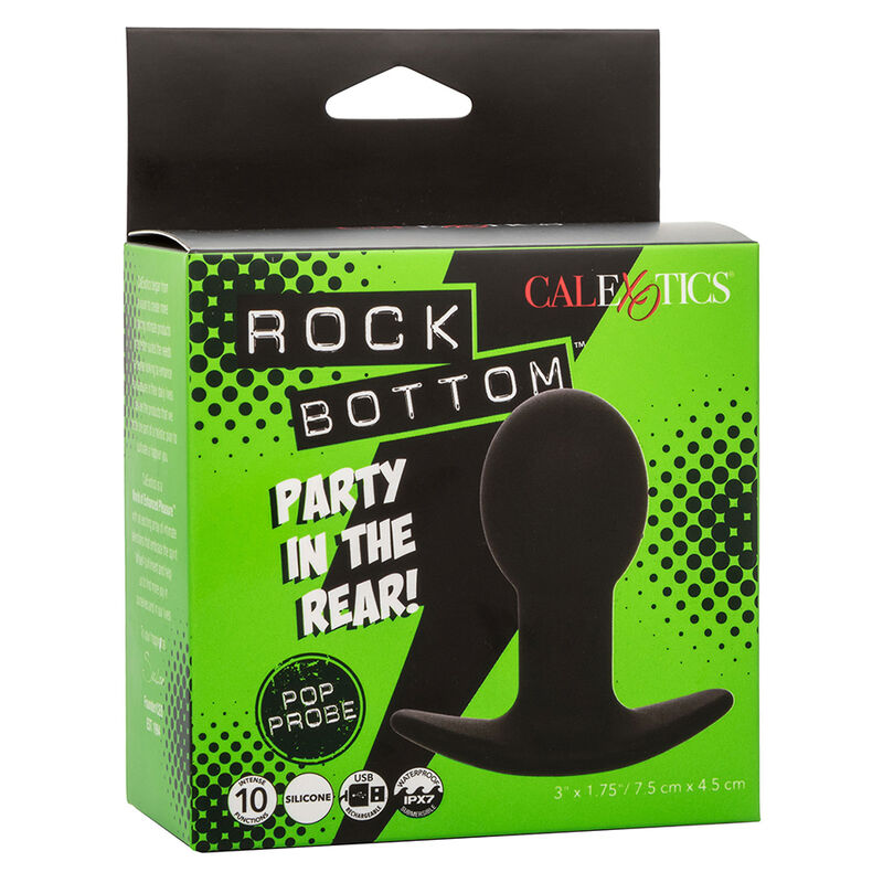 CALEXOTICS ROCK BOTTOM PLUG ANAL 10 VIBRAaaES SILICONE PRETO