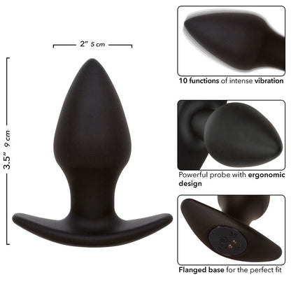 CALEXOTICS ROCK BOTTOM PLUG ANAL PERFEITO 10 VIBRAaaES SILICONE PRETO