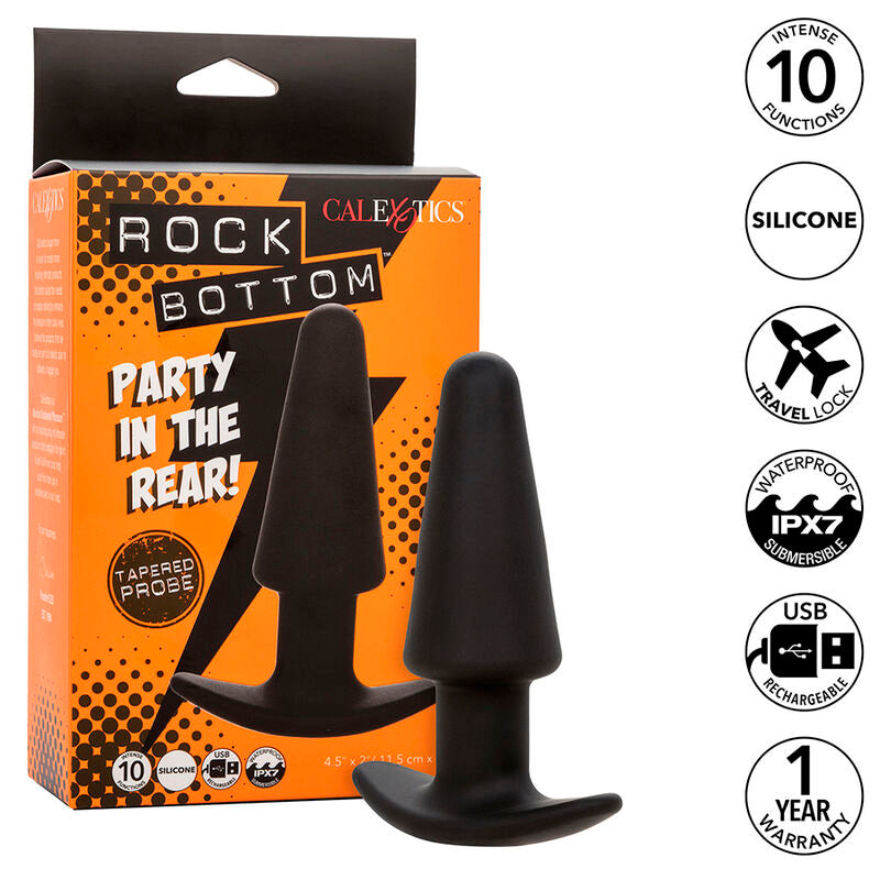 CALEXOTICS ROCK BOTTOM PLUG ANAL CaNICO 10 VIBRAaaES SILICONE PRETO