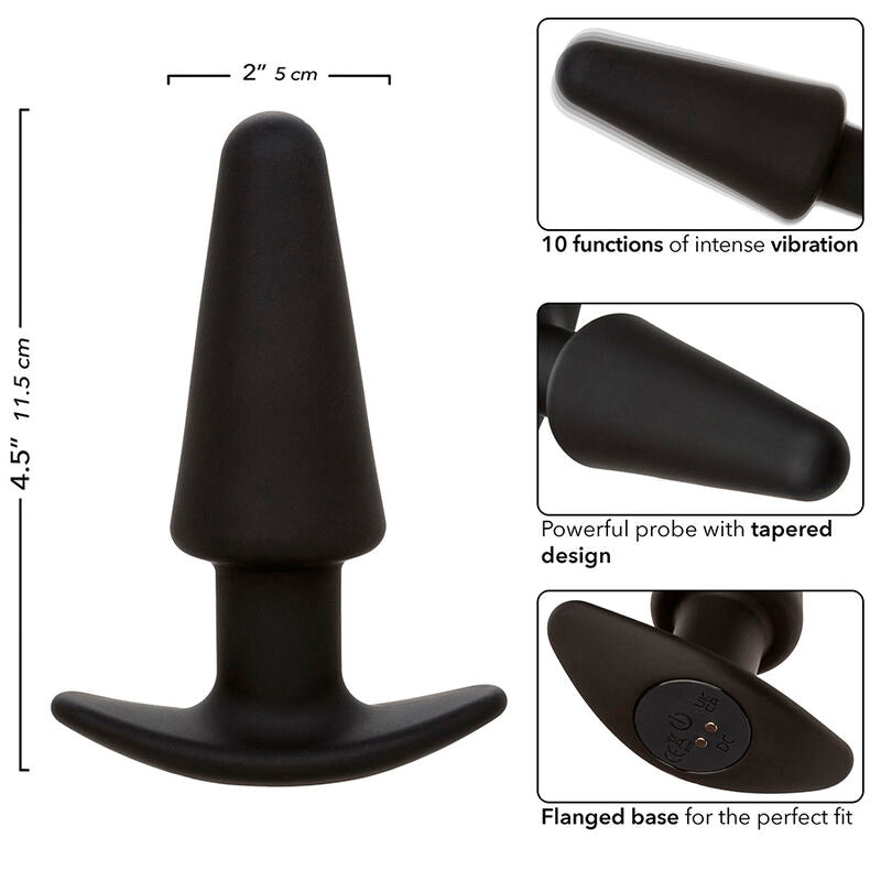 CALEXOTICS ROCK BOTTOM PLUG ANAL CaNICO 10 VIBRAaaES SILICONE PRETO