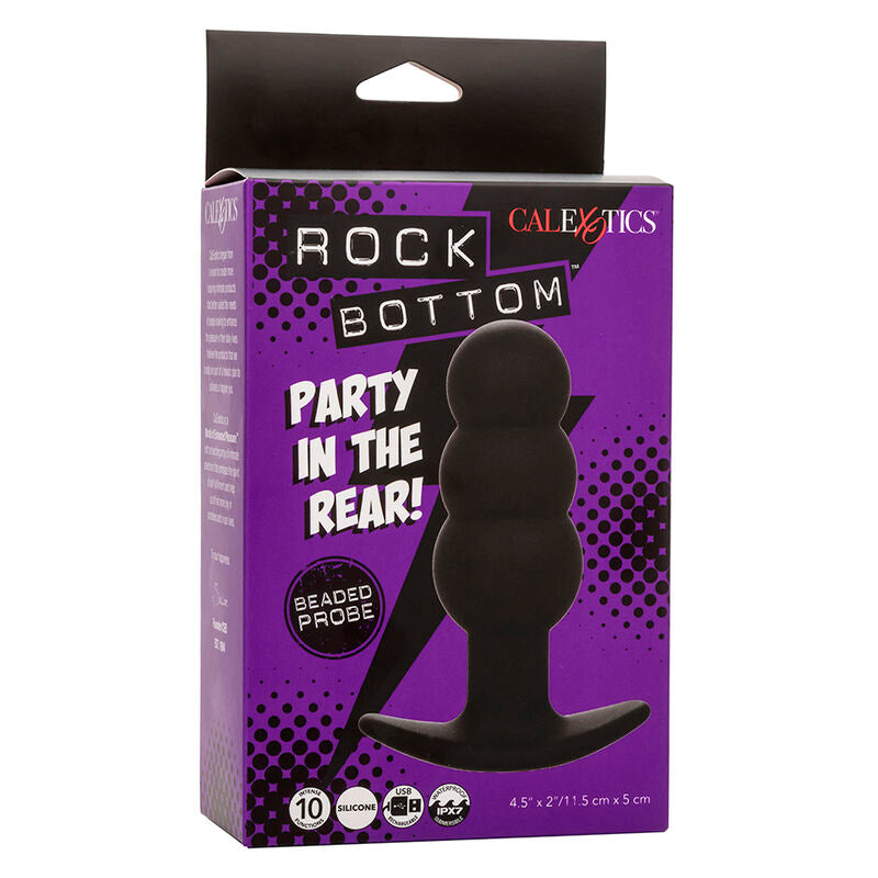 CALEXOTICS ROCK BOTTOM PLUG ANAL COM ESFERAS 10 VIBRAaaES SILICONE PRETO