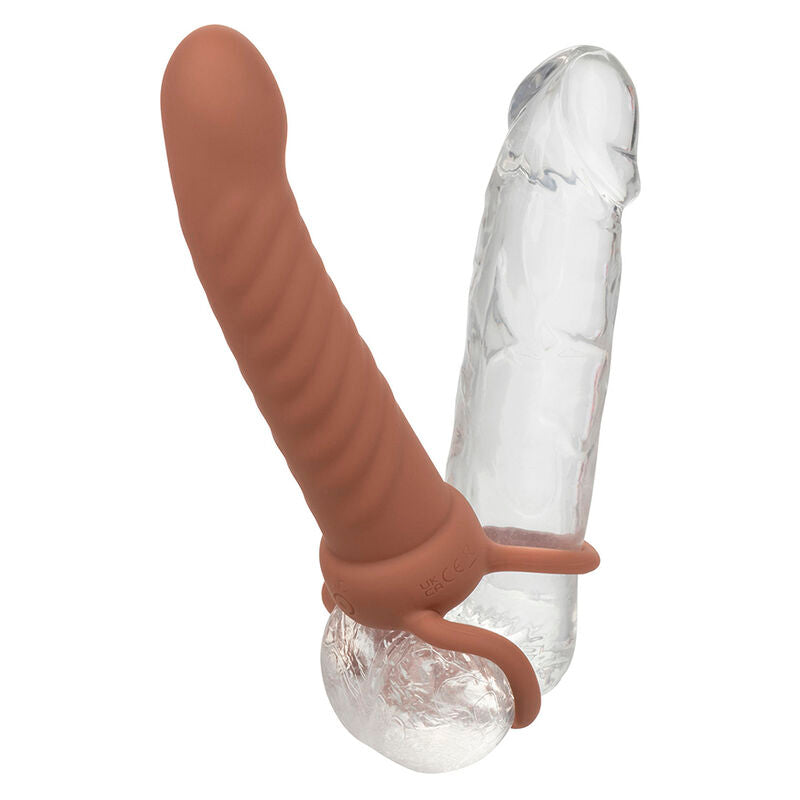 CALEXOTICS MAXX RIBBED DUAL PENETRATOR 10 VIBRAaaES MARROM