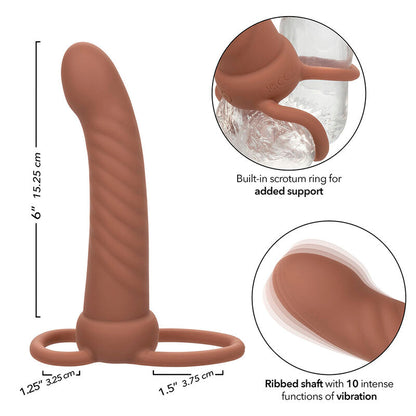 CALEXOTICS MAXX RIBBED DUAL PENETRATOR 10 VIBRAaaES MARROM