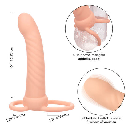 CALEXOTICS MAXX RIBBED DUAL PENETRATOR 10 VIBRAaaES CARNE