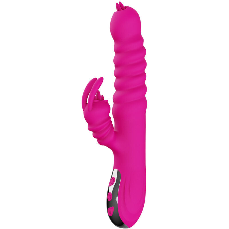 ARMONY VIBRADOR MULTIFUNCIONAL DE LaNGUA DUPLA DE COELHO FaCSIA EFEITO DE CALOR