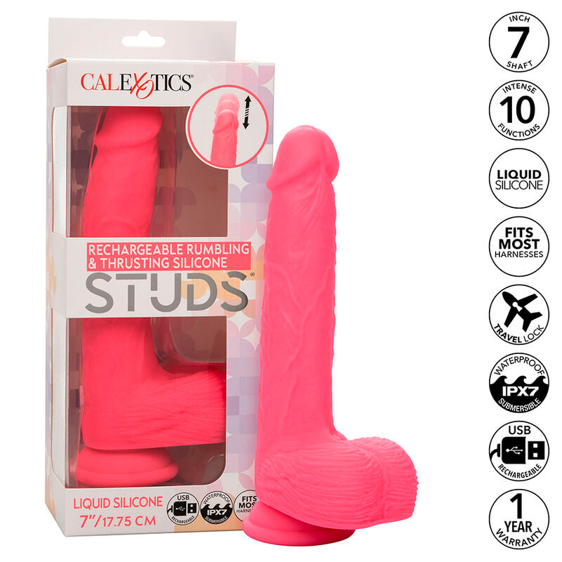 CALEXOTICS STUDS VIBRADOR REALISTA 10 VIBRAaaES ROSA