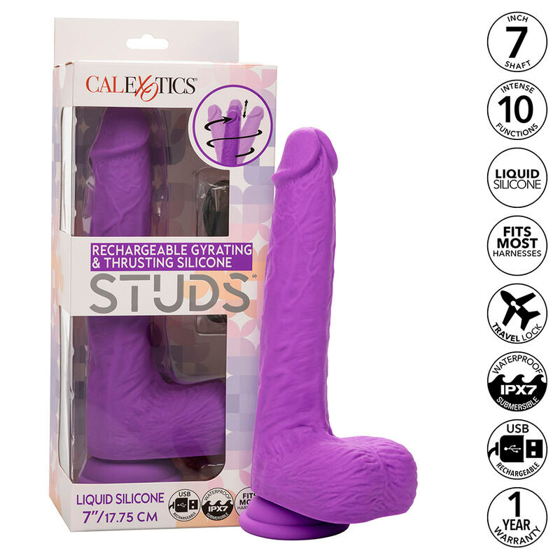 CALEXOTICS STUDS VIBRADOR ROTATIVO E RECARREGaVEL 10 VIBRAaaES ROXO