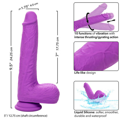 CALEXOTICS STUDS VIBRADOR ROTATIVO E RECARREGaVEL 10 VIBRAaaES ROXO