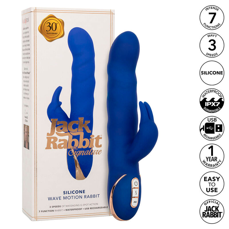 CALEXOTICS JACK RABBIT VIBRADOR WAVE MOTION AZUL