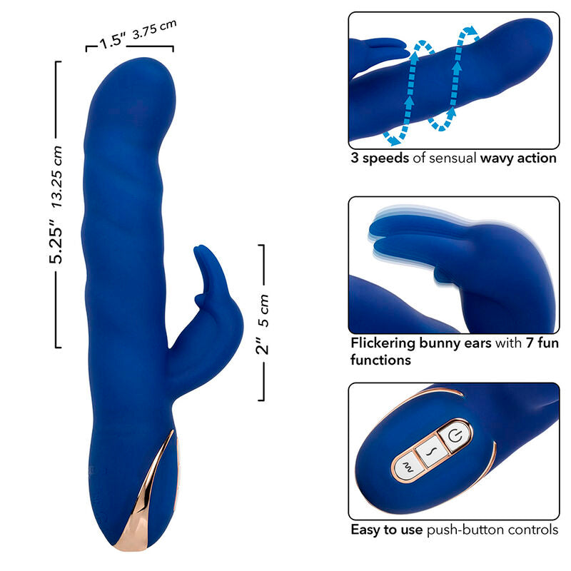 CALEXOTICS JACK RABBIT VIBRADOR WAVE MOTION AZUL