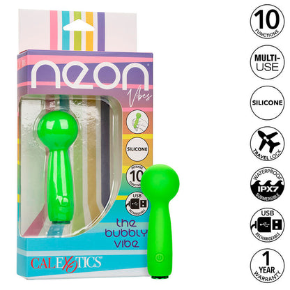 CALEXOTICS NEON VIBES BUBBLY VIBE O MINI MASSAGEADOR 10 VIBRAaaES VERDE