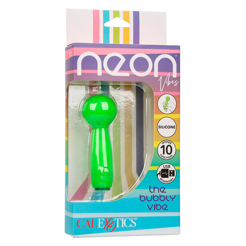 CALEXOTICS NEON VIBES BUBBLY VIBE O MINI MASSAGEADOR 10 VIBRAaaES VERDE