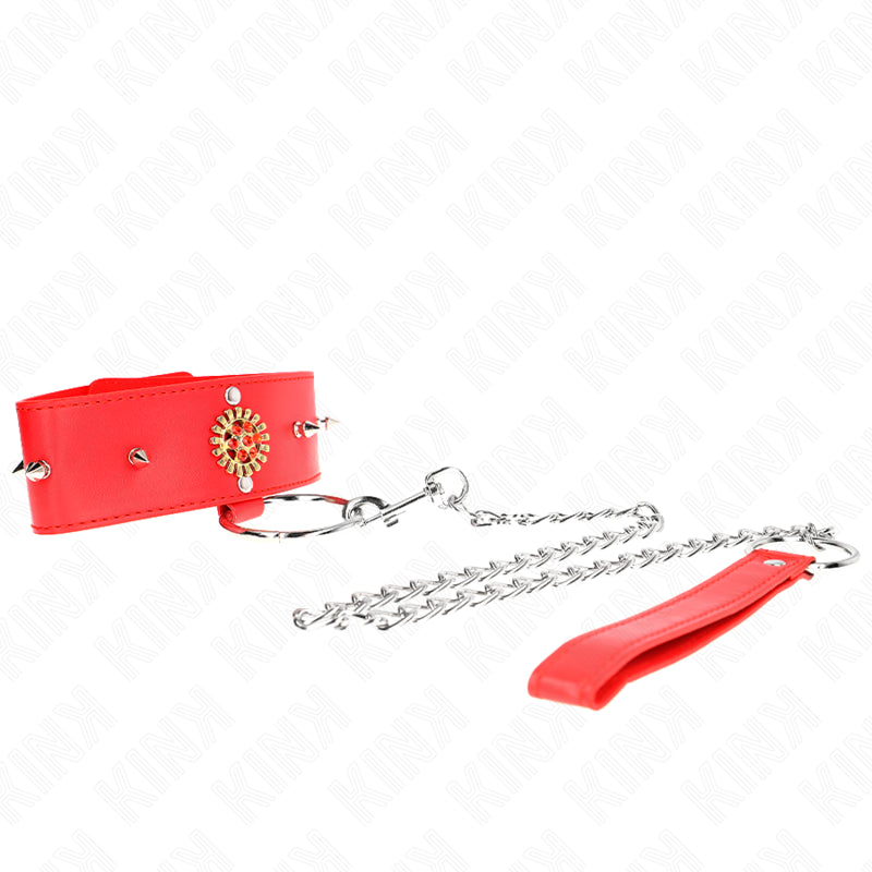 KINK COLAR DE DIAMANTE VERMELHO COM CINTO 65 CM AJDUSTaVEL 35 51 CM X 7 CM