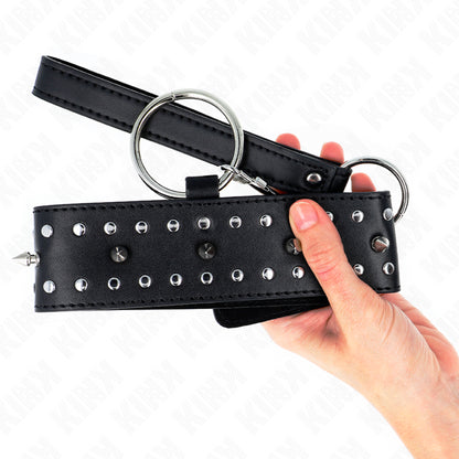 KINK COLAR COM TRELA 65 CM COM PREGOS PRATA MODELO 1 AJUSTaVEL 36 43 CM X 5 CM